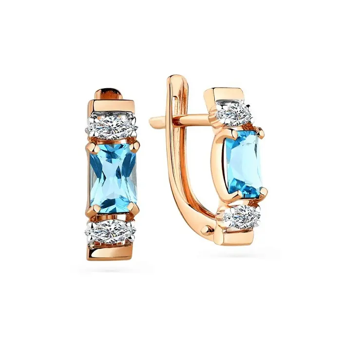 Серьги с английским замком из красного золота