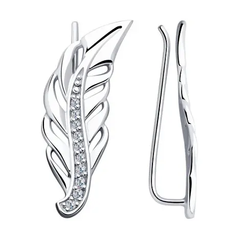 Серьги зажимы из серебра