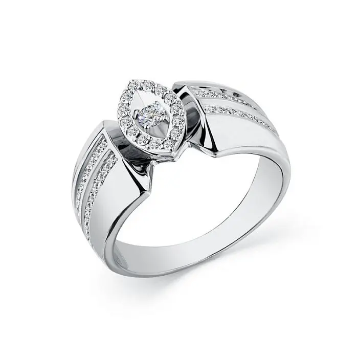 Кольцо декоративное из белого золота