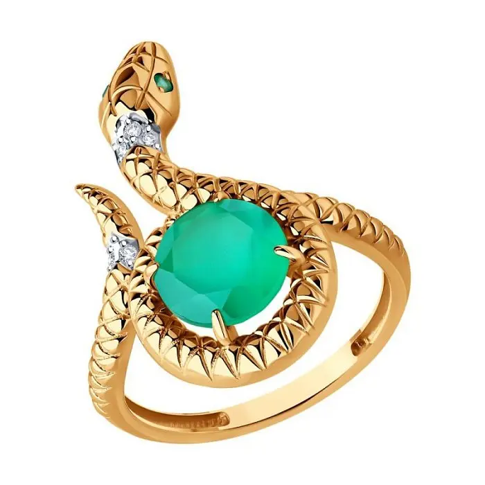 Кольцо декоративное из красного золота