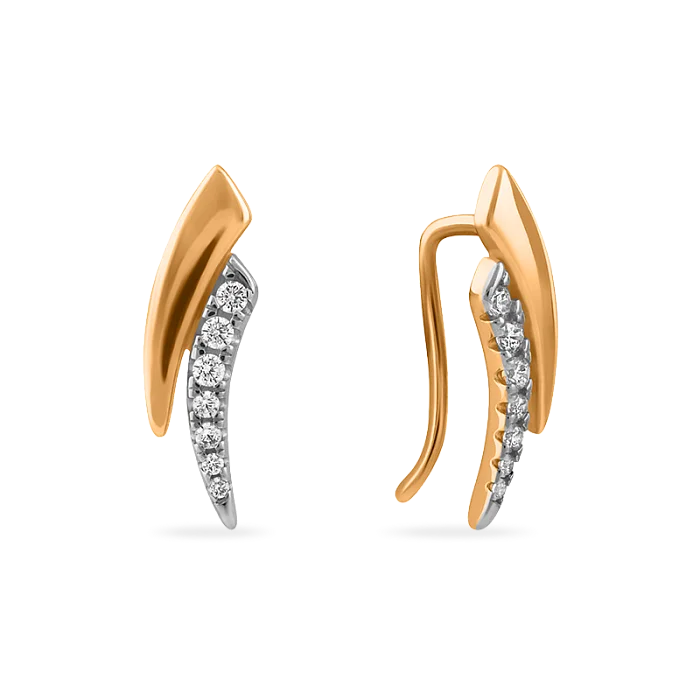 Серьги зажимы из красного золота