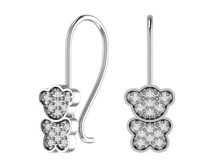 Серьги детские из серебра вид 1