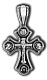 Подвеска крест из черного серебра