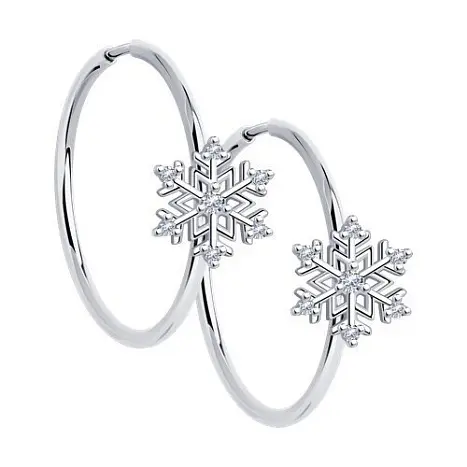 Серьги конго из серебра