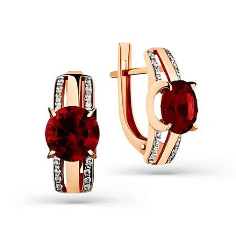 Серьги с английским замком из красного золота