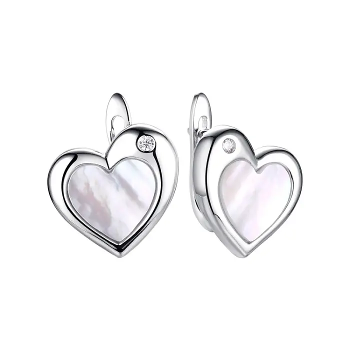Серьги с английским замком из серебра