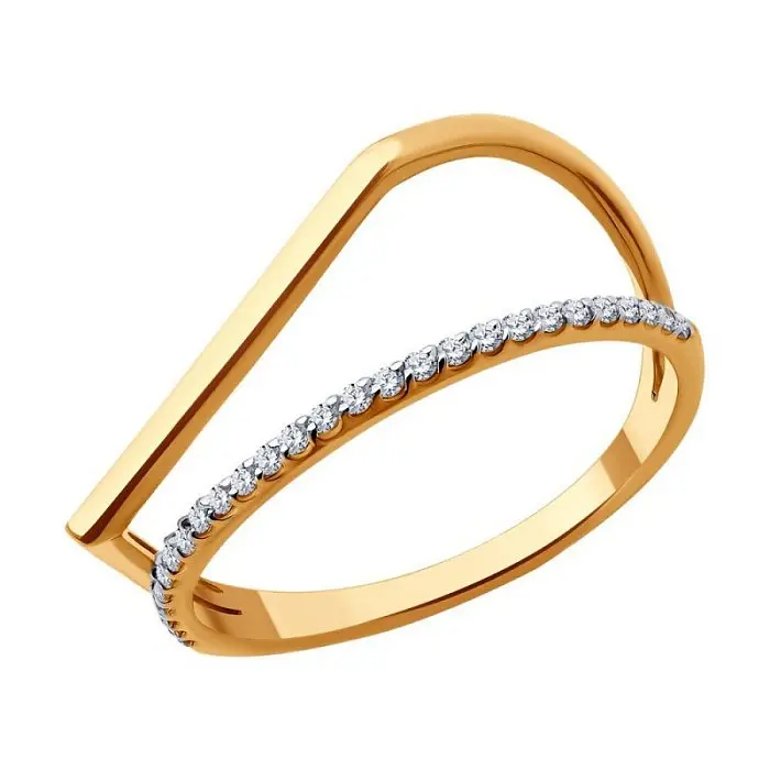 Кольцо декоративное из красного золота