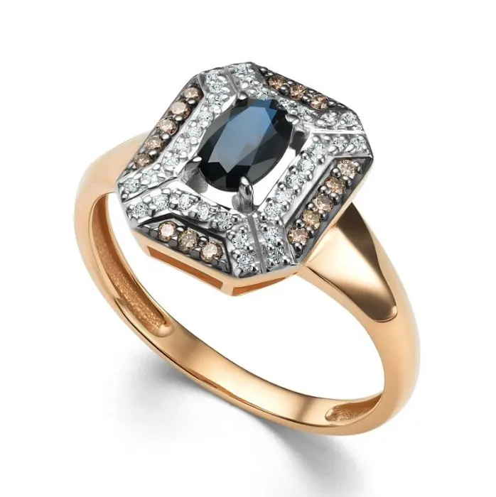 Кольцо декоративное из комбинированного золота