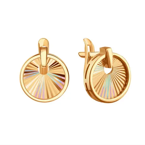 Серьги с английским замком из красного золота