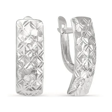 Серьги с английским замком из серебра
