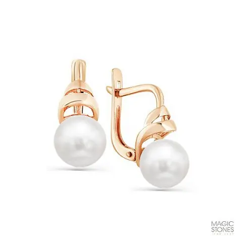 Серьги с английским замком из красного золота