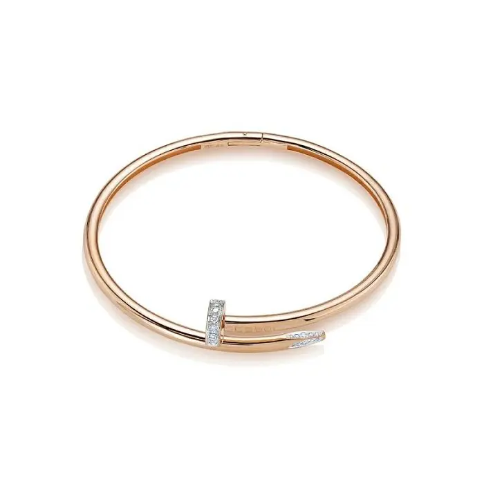 Браслет жесткий из комбинированного золота