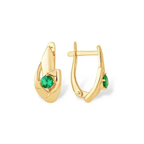 Серьги с английским замком из красного золота