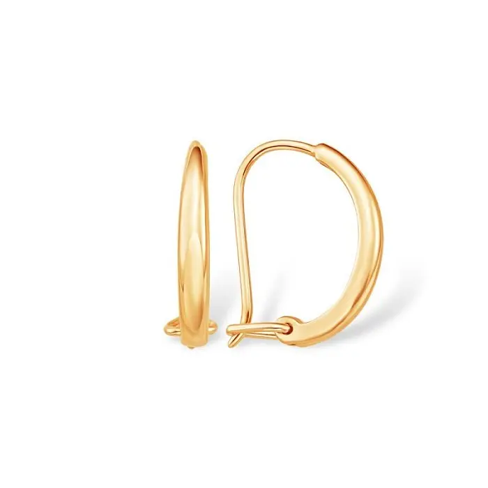 Серьги петельки из красного золота