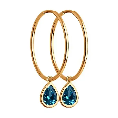 Серьги конго из красного золота