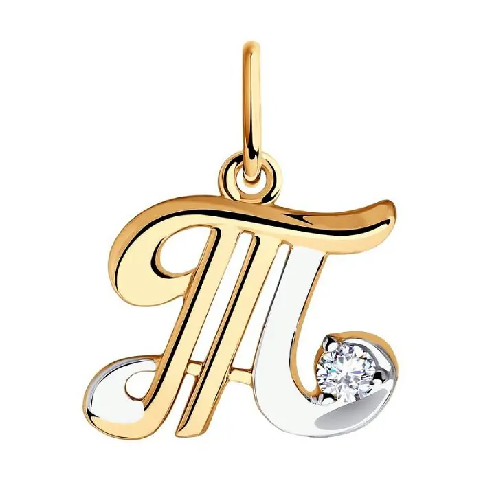 Подвеска буква из красного золота