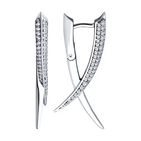 Серьги с английским замком из серебра