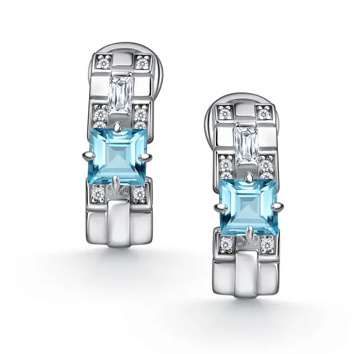 Серьги с английским замком из серебра