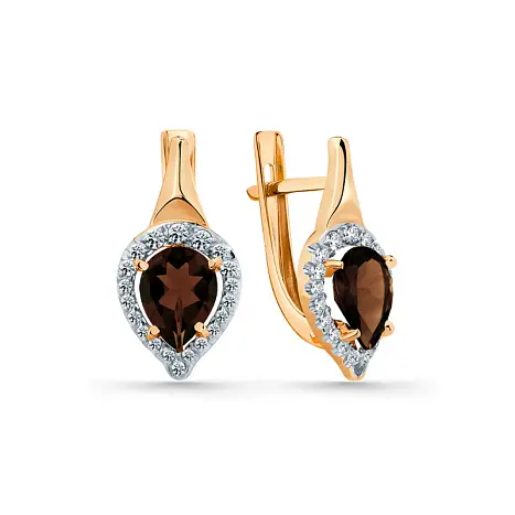 Серьги с английским замком из красного золота