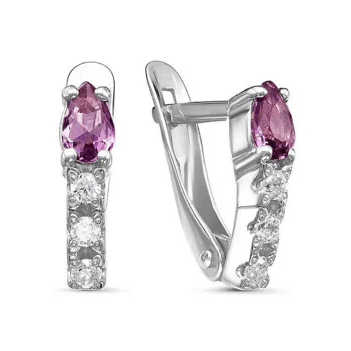 Серьги с английским замком из серебра