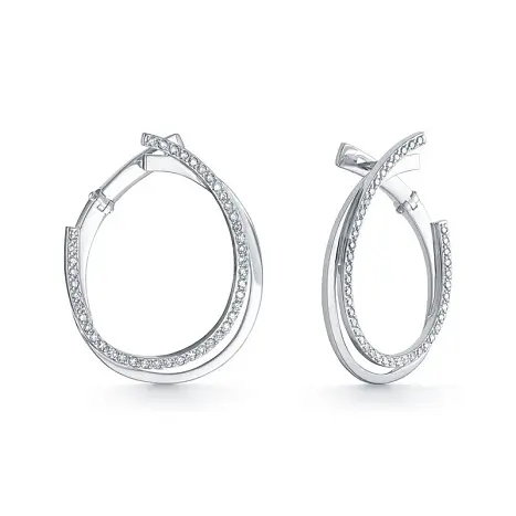 Серьги с английским замком из белого золота