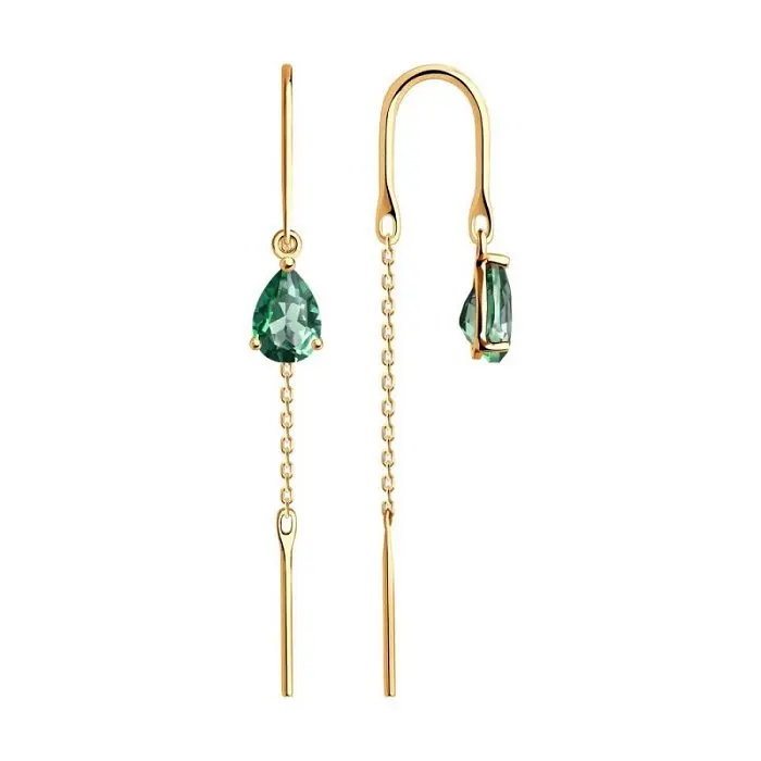 Серьги петельки из красного золота