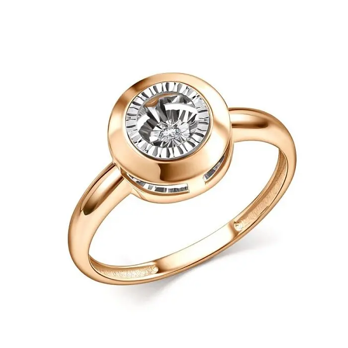 Кольцо декоративное из комбинированного золота