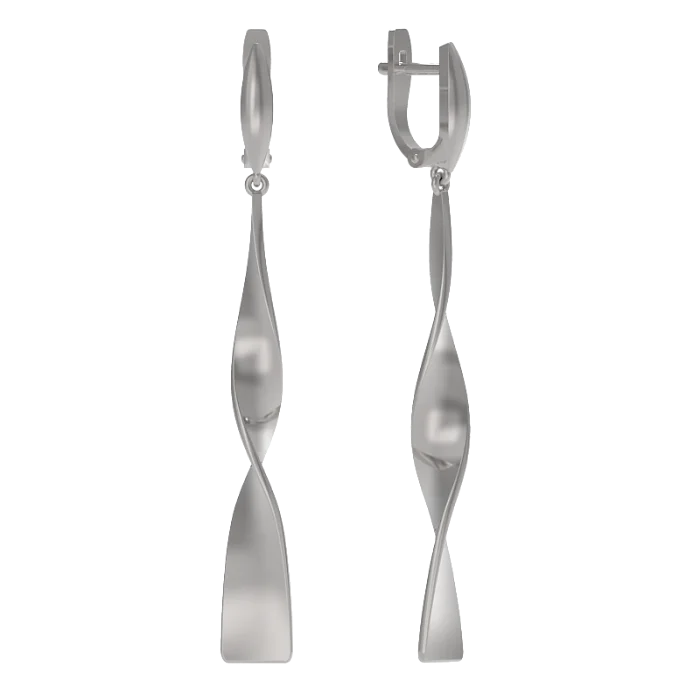 Серьги подвесные из серебра