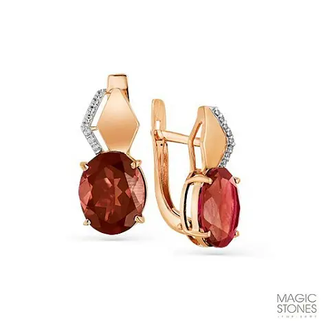 Серьги с английским замком из красного золота