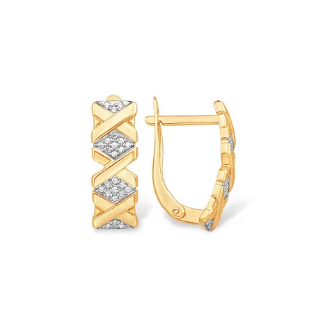 Серьги с английским замком из красного золота