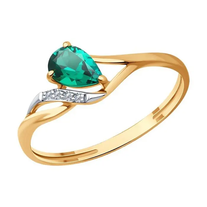 Кольцо декоративное из комбинированного золота