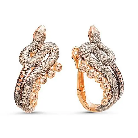 Серьги с английским замком из красного золота