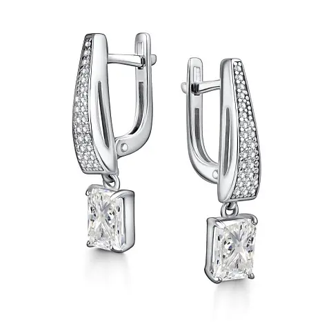 Серьги подвесные из серебра