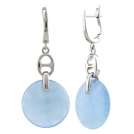 Серьги подвесные из серебра