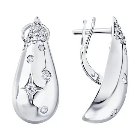 Серьги с английским замком из серебра