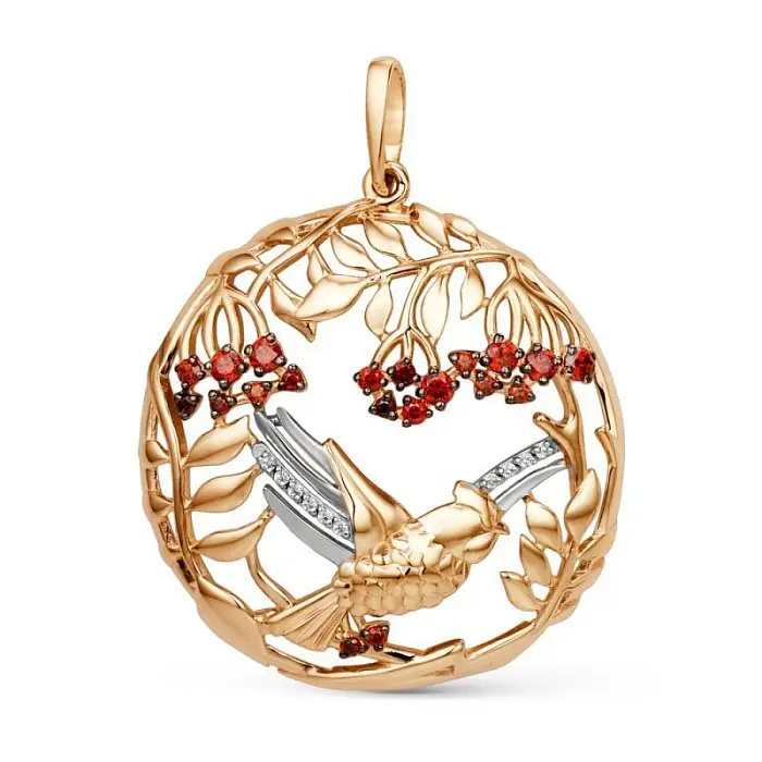 Подвеска декоративная из красного золота