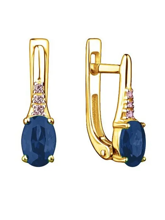 Серьги с английским замком из красного золота