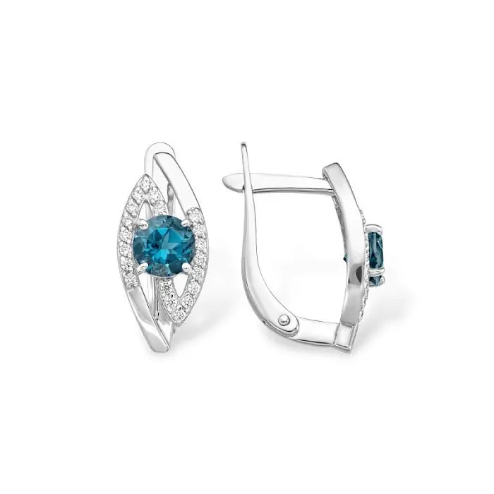 Серьги с английским замком из серебра