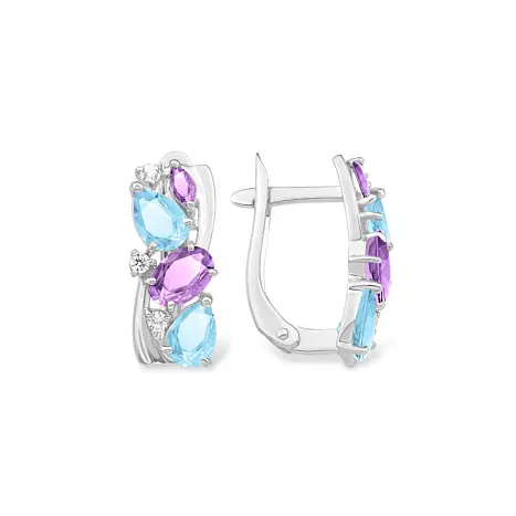 Серьги с английским замком из серебра