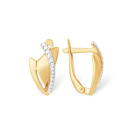Серьги с английским замком из красного золота