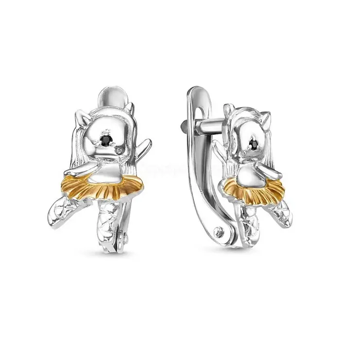 Серьги детские из серебра вид 1