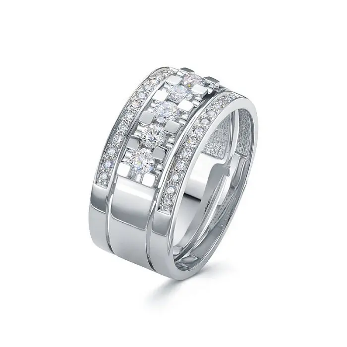 Кольцо декоративное из белого золота