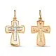 Подвеска крест из комбинированного золота