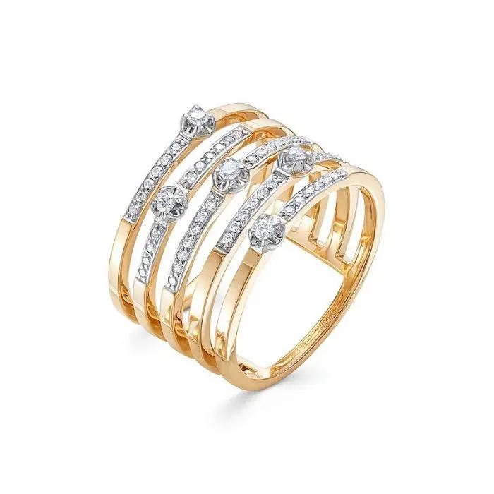 Кольцо декоративное из комбинированного золота