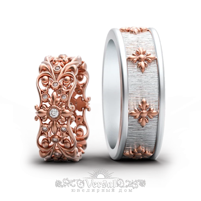 Кольцо обручальное из красного золота