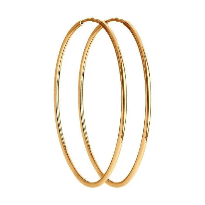 Серьги конго из красного золота