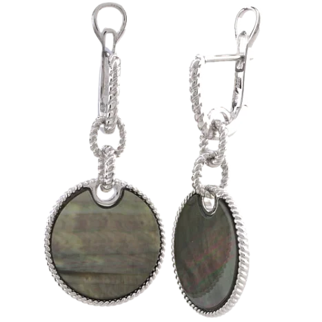 Серьги подвесные из серебра