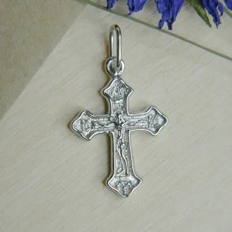 Подвеска крест из серебра