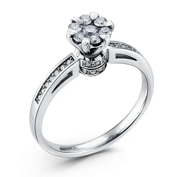 Кольцо декоративное из белого золота