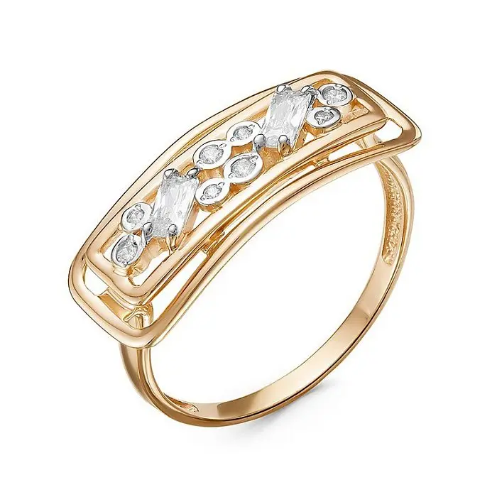 Кольцо декоративное из комбинированного золота